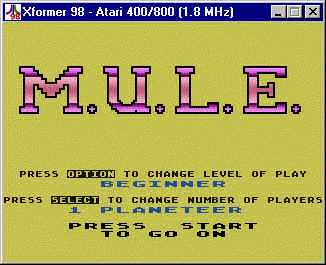 M.U.L.E. title screen