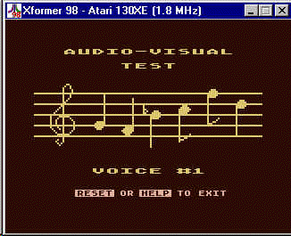 XL/XE Audio Visual Test screen shot